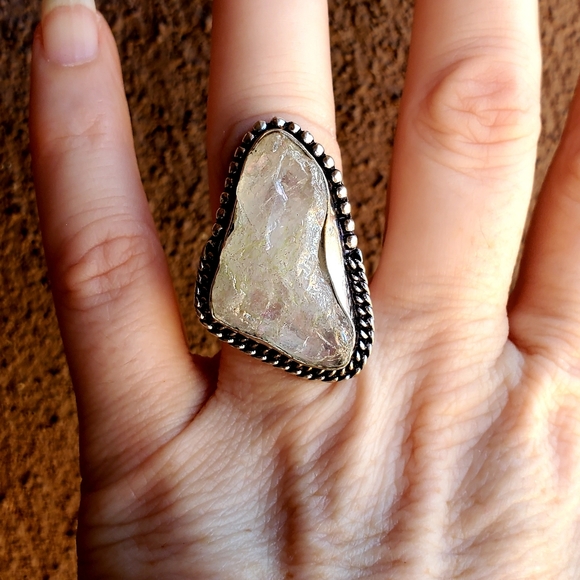 New Titanium Crystal 925 Silver Ring. - Picture 3 of 16